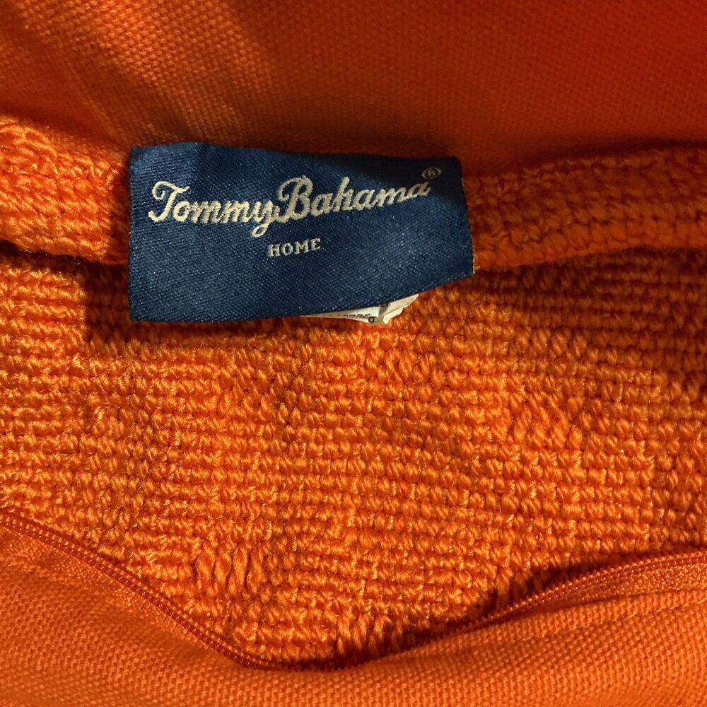 Tommy Bahama Home Cross Weave Canvas Mango Pillow Cover 19 X 19 - See Pics - Picture 3 of 9